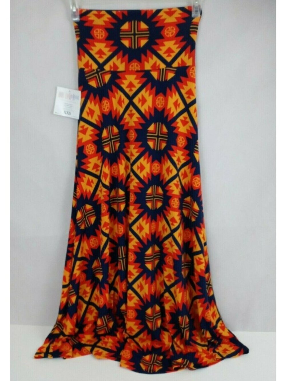 NWT LuLaRoe Maxi Skirt Blue & Orange With Aztec Design Size XXS